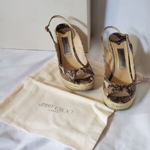 Jimmy Choo snakeskin print wedges